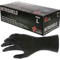 Mcr Safety Nitrile Disposable Gloves, 6 mil Palm, Nitrile, Powder-Free, L, Black 6062/L